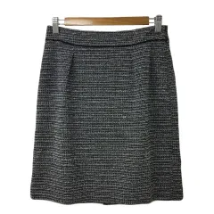 プロポーション ボディドレッシング PROPORTION BODY DRESSING スカート 台形 ミニ ツイード 総柄 2 黒 白 ブラック ホワイト