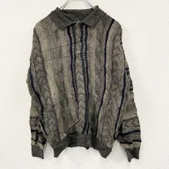 古着 used　90s　PORTO CRUZ　ポロニット　ヴィンテージ　総柄　マルチカラー　Mサイズ