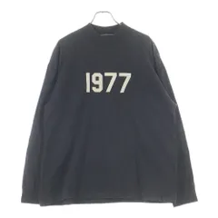 FEAR OF GOD ESSENTIALS (フィアオブゴッド エッセンシャルズ) L/S T-SHIRT 1977 フェルトロゴ 長袖Tシャツ ロンT ブラック