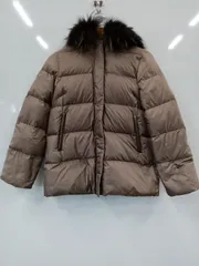 ピC349●nanouniverse●ナノユニバース●アウター●ダウンコート●フード取り外し可●フードファー.タヌキ●西川寝具●西川ダウン●コラボ●レディース●size●36●茶