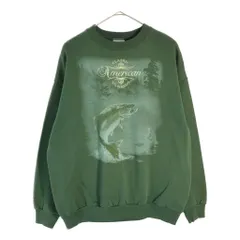 90年代 TULTEX タルテックス アニマルプリント 魚 スウェット グリーン(メンズ L)中古 古着 X6449