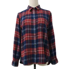 ニコアンド Niko and.. シャツ ネルシャツ カジュアル スタンダード チェック 長袖 S 赤 紺 レッド ネイビー