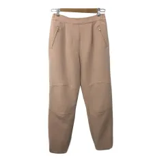 プラステ PLST パンツ テーパード ロング タック ウエストゴム イージー 無地 0 ピンク