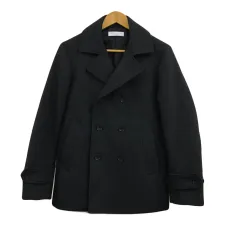 B&Y ユナイテッドアローズ BEAUTY&YOUTH ビューティー&ユース コート Pコート ダブル ショート 中綿 センターベント メルトン 無地 長袖 S グレー