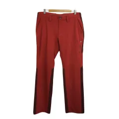 アディダス adidas パンツ ストレート ロング ゴルフウェア スポーツウェア 切替 ナイロン 無地 X0 赤 レッド