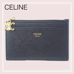 【CELINE】カードホルダー トリオンフ チャーム 10M083FVO.38NO カードケース カーフ ブラック ゴールド金具 レディース