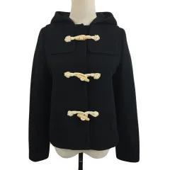 リズムオブライフ RHYTHM OF LIFE コート ダッフルコート ショート 無地 ウール 長袖 S 黒 ブラック