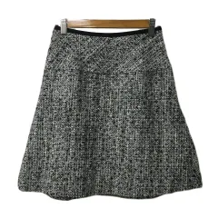 プロポーション ボディドレッシング PROPORTION BODY DRESSING スカート フレア ミニ ツイード ラメ 1 黒 白 ブラック ホワイト