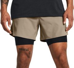 언더아머 맨즈 하의 바지 반바지 반바지 Under Armour Mens Vanish Elite 2in1 Shorts Timberwolf TaupeBlk