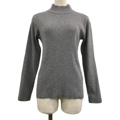 グローバルワーク GLOBAL WORK セーター ニット プルオーバー ハイネック 無地 リブ 長袖 M グレー