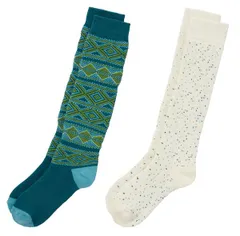 ノースイースト メンズ アンダーウェア 靴下 Northeast Outfitters Alpine Design Womensnow Sport Socks 2 pack Blue Multi ブルー
