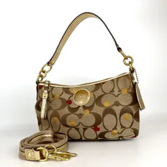 COACH コーチ シグネチャー ハート柄 2way セミショルダーバッグ キャンバス レザー 20-592(6)