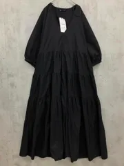 新品 ZARA ザラ 0881/340/800 Vネック ワンピース sizeS/黒 ■◆ レディース