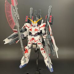 [중고품] HGUC 1/144 풀 아머 유니콘 건담(데스트로이 모드/레드 칼라 Ver.) *액션 베이스 덤 첨부 완성품 조립 완료 반다이 건담 Gunpla 2227