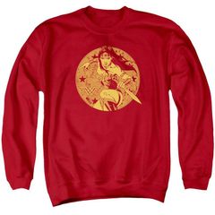 애니메이션 캐릭터 맨즈 아우터 파커·스웨트 크루넥 셔츠 Licensed Character Justice League Of America Young Wonder Woman Adult Crewneck Sweatshirt