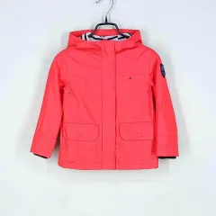トミーヒルフィガー キッズ 秋冬 防水 ジップアップ ジャケット ピンク XS(4-5) (HU43033)