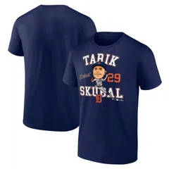ファナティクス メンズ トップス Tシャツ Mens Fanatics Tarik Skubal Navy Detroitigers Hometown Caricature Player TShirtgr Navy ネイビー