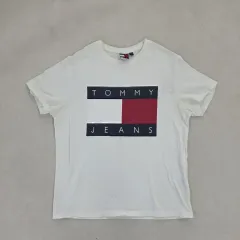 L Tommy Hilfiger トミーヒルフィガー TOMMY JEANS トミー ジーンズ ロゴ 半袖Tシャツ 0224J