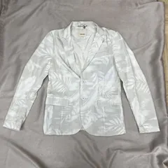 DIESEL  ディーゼル　テーラードジャケット　Sサイズ　ホワイト　白　レディース　総柄ジャケット　トップス　グラフィックプリント　ボタニカル柄　ヴィンテージ品