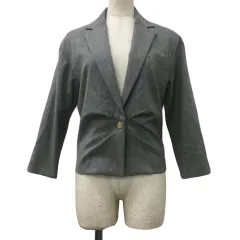 セオリーリュクス theory luxe ジャケット テーラード ミドル丈 無地 シングル タック 薄手 ウール 長袖 036 グレー