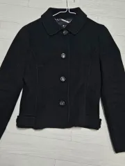 ブラック ウール ショートコート ジャケット