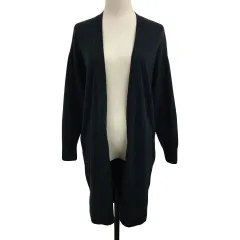 アーバンリサーチ URBAN RESEARCH カーディガン ニット 前開き トッパー ロング丈 無地 スリット 長袖 F 緑 グリーン