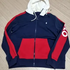 ポロラルフローレン ネイビー/レッド フード ジップアップ (L)