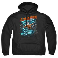 애니메이션 캐릭터 남성 아우터 니트 스웨터 파커 Licensed Character Justice League Of Americaquaman Bubbles Adult Pull Over Hoodie Black 블랙
