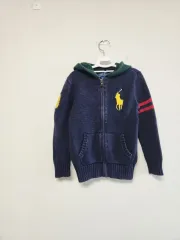 120/6y ポロラルフローレン 男の子・女の子 ニット フード ジップアップ