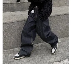 L ツータック ワイド デニム パンツ