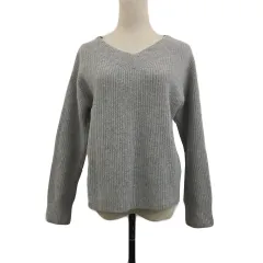 オペークドットクリップ OPAQUE.CLIP Filivivi セータ ニット プルオーバー Vネック ウール 無地 長袖 L グレー