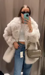 ZARA ザラ フェイクファーコート アイボリー S