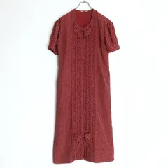 インゲボルグ★大きなリボン♪ドット柄ワンピース 赤系 前開き フリル♪薄手 z19077