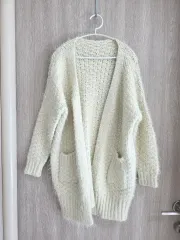 アイボリー色 ニット カーディガン 44-55