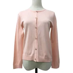 エニィスィス エニシス anySiS カーディガン ニット ラウンドネック 薄手 ビジューボタン 長袖 2 ピンク オレンジ