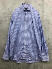 美品 POLO RALPH LAUREN ポロ ラルフローレン CLASSIC FIT ロゴ刺 長袖 シャツ sizeXS(160/88A)/水色×白 ■■ メンズ