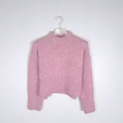 LOOKAST ぼかし クロップド ニット ピンク