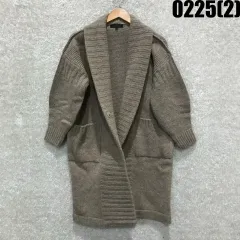 クリスハン ロング ニット カーディガン ブラウンs