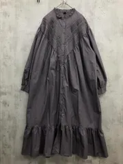 美品 La-gemme ラジェム   フリル レース ティアード  シャツ ワンピース sizeF/グレー■■レディース