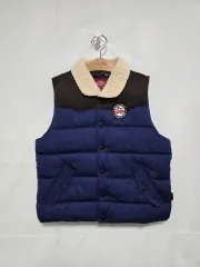 ディッキーズ キルティング ベスト ブルー ブラウン バイカラー キッズ 9-10歳 0211