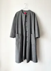 ヘリンボーン コットン ロングコート