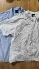 GROOVE RHYME(グルーヴライム) 半袖 シャツ 白/ブルー