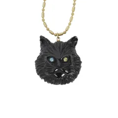 フラボア FRAPBOIS 黒猫 ネックレス ペンダント オッドアイ ゴールドチェーン ブラック 黒のサムネイル