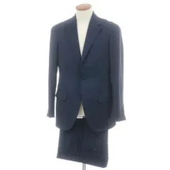 【中古】グリーンレーベルリラクシング green label relaxing ウール 3つボタンスーツ ネイビー【サイズ上48/下80】【メンズ】