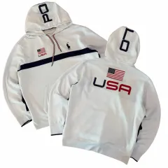 ポロ ラルフローレン ビックポニー チーフキープ USA 星条旗 フーディー Tシャツ 白