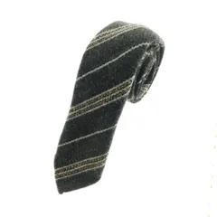 【中古】リングヂャケット RING JACKET ウール ストライプ柄ネクタイ グリーン【メンズ】