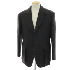 【中古】ポールスチュアート PAUL STUART ウール チェック テーラードジャケット ダークグレーxブラウン系【サイズS】【メンズ】のサムネイル