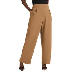 ジェシカロンドン レディース ボトムス カジュアルパンツ ワイドレッグ クレープラスサイズ ニット Jessica London Womens Plusize Stretch Knit Crepe Wide Leg Pant Brown Maple ブラウン