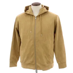 【中古】【未使用】ナノユニバース nano universe フェイク スエード ジャージー ダブルジップ パーカー ベージュ【サイズL】【メンズ】