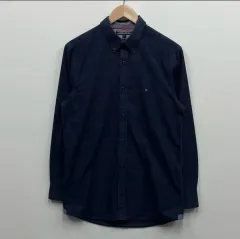 トミーヒルフィガー ネイビー ストライプ 長袖 シャツ